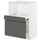 METOD / MAXIMERA Base cab w pull-out shelf/drawer, white/Voxtorp dark grey, 60x41x80 cm