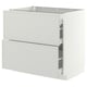 METOD / MAXIMERA Base cab with 2 fronts/3 drawers, white/Aspudden light grey, 90x60x80 cm