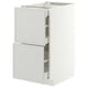 METOD / MAXIMERA Base cab with 2 fronts/3 drawers, white/Aspudden light grey, 40x60x80 cm
