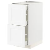 METOD / MAXIMERA Base cab with 2 fronts/3 drawers, white Enköping/white wood effect, 40x60x80 cm