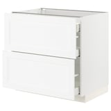 METOD / MAXIMERA Base cab with 2 fronts/3 drawers, white Enköping/white wood effect, 90x60x80 cm