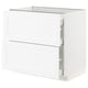 METOD / MAXIMERA Base cab with 2 fronts/3 drawers, white Enköping/white wood effect, 90x60x80 cm