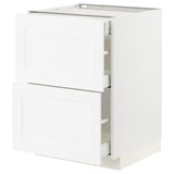METOD / MAXIMERA Base cab with 2 fronts/3 drawers, white Enköping/white wood effect, 60x60x80 cm