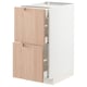 METOD / MAXIMERA Base cab with 2 fronts/3 drawers, white/Fröjered light bamboo, 40x60x80 cm