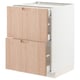 METOD / MAXIMERA Base cab with 2 fronts/3 drawers, white/Fröjered light bamboo, 60x60x80 cm