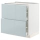 METOD / MAXIMERA Base cab with 2 fronts/3 drawers, white/Kallarp light grey-blue, 80x60x80 cm
