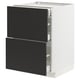 METOD / MAXIMERA Base cab with 2 fronts/3 drawers, white/Nickebo matt anthracite, 60x60x80 cm
