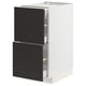 METOD / MAXIMERA Base cab with 2 fronts/3 drawers, white/Nickebo matt anthracite, 40x60x80 cm