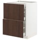 METOD / MAXIMERA Base cab with 2 fronts/3 drawers, white/Sinarp brown, 60x60x80 cm