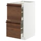 METOD / MAXIMERA Base cab with 2 fronts/3 drawers, white/Stensta dark brown ash veneer, 40x60x80 cm