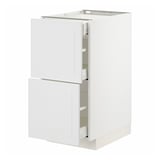 METOD / MAXIMERA Base cab with 2 fronts/3 drawers, white/Stensund white, 40x60x80 cm