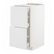 METOD / MAXIMERA Base cab with 2 fronts/3 drawers, white/Stensund white, 40x60x80 cm