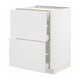 METOD / MAXIMERA Base cab with 2 fronts/3 drawers, white/Stensund white, 60x60x80 cm