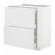 METOD / MAXIMERA Base cab with 2 fronts/3 drawers, white/Stensund white, 75x60x80 cm