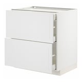METOD / MAXIMERA Base cab with 2 fronts/3 drawers, white/Stensund white, 80x60x80 cm