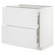 METOD / MAXIMERA Base cab with 2 fronts/3 drawers, white/Stensund white, 90x60x80 cm