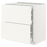 METOD / MAXIMERA Base cab with 2 fronts/3 drawers, white/Vallstena white, 80x60x80 cm