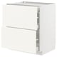METOD / MAXIMERA Base cab with 2 fronts/3 drawers, white/Vallstena white, 75x60x80 cm