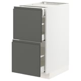 METOD / MAXIMERA Base cab with 2 fronts/3 drawers, white/Voxtorp dark grey, 40x60x80 cm