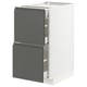 METOD / MAXIMERA Base cab with 2 fronts/3 drawers, white/Voxtorp dark grey, 40x60x80 cm