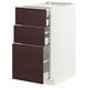 METOD / MAXIMERA Base cabinet w 3 fronts/4 drawers, white Askersund/dark brown ash effect, 40x60x80 cm