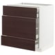 METOD / MAXIMERA Base cabinet w 3 fronts/4 drawers, white Askersund/dark brown ash effect, 80x60x80 cm