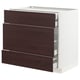 METOD / MAXIMERA Base cabinet w 3 fronts/4 drawers, white Askersund/dark brown ash effect, 90x60x80 cm