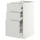METOD / MAXIMERA Base cabinet w 3 fronts/4 drawers, white/Aspudden light grey, 40x60x80 cm