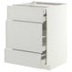 METOD / MAXIMERA Base cabinet w 3 fronts/4 drawers, white/Aspudden light grey, 60x60x80 cm