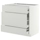 METOD / MAXIMERA Base cabinet w 3 fronts/4 drawers, white/Aspudden light grey, 90x60x80 cm