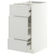 METOD / MAXIMERA Base cabinet w 3 fronts/4 drawers, white/Aspudden light grey, 40x60x80 cm