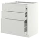 METOD / MAXIMERA Base cabinet w 3 fronts/4 drawers, white/Aspudden light grey, 75x60x80 cm