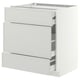 METOD / MAXIMERA Base cabinet w 3 fronts/4 drawers, white/Aspudden light grey, 75x60x80 cm