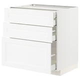METOD / MAXIMERA Base cabinet w 3 fronts/4 drawers, white Enköping/white wood effect, 80x60x80 cm