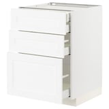 METOD / MAXIMERA Base cabinet w 3 fronts/4 drawers, white Enköping/white wood effect, 60x60x80 cm