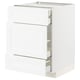 METOD / MAXIMERA Base cabinet w 3 fronts/4 drawers, white Enköping/white wood effect, 60x60x80 cm