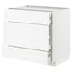 METOD / MAXIMERA Base cabinet w 3 fronts/4 drawers, white Enköping/white wood effect, 90x60x80 cm