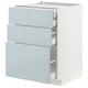 METOD / MAXIMERA Base cabinet w 3 fronts/4 drawers, white/Kallarp light grey-blue, 60x60x80 cm