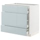 METOD / MAXIMERA Base cabinet w 3 fronts/4 drawers, white/Kallarp light grey-blue, 90x60x80 cm