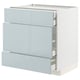 METOD / MAXIMERA Base cabinet w 3 fronts/4 drawers, white/Kallarp light grey-blue, 80x60x80 cm