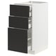 METOD / MAXIMERA Base cabinet w 3 fronts/4 drawers, white/Nickebo matt anthracite, 40x60x80 cm