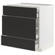METOD / MAXIMERA Base cabinet w 3 fronts/4 drawers, white/Nickebo matt anthracite, 80x60x80 cm