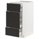 METOD / MAXIMERA Base cabinet w 3 fronts/4 drawers, white/Nickebo matt anthracite, 40x60x80 cm