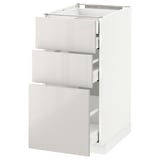 METOD / MAXIMERA Base cabinet w 3 fronts/4 drawers, white/Ringhult light grey, 40x60x80 cm