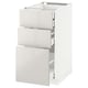 METOD / MAXIMERA Base cabinet w 3 fronts/4 drawers, white/Ringhult light grey, 40x60x80 cm