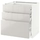 METOD / MAXIMERA Base cabinet w 3 fronts/4 drawers, white/Ringhult light grey, 80x60x80 cm