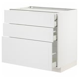 METOD / MAXIMERA Base cabinet w 3 fronts/4 drawers, white/Stensund white, 90x60x80 cm