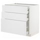 METOD / MAXIMERA Base cabinet w 3 fronts/4 drawers, white/Stensund white, 90x60x80 cm