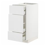METOD / MAXIMERA Base cabinet w 3 fronts/4 drawers, white/Stensund white, 40x60x80 cm