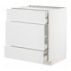 METOD / MAXIMERA Base cabinet w 3 fronts/4 drawers, white/Stensund white, 75x60x80 cm
